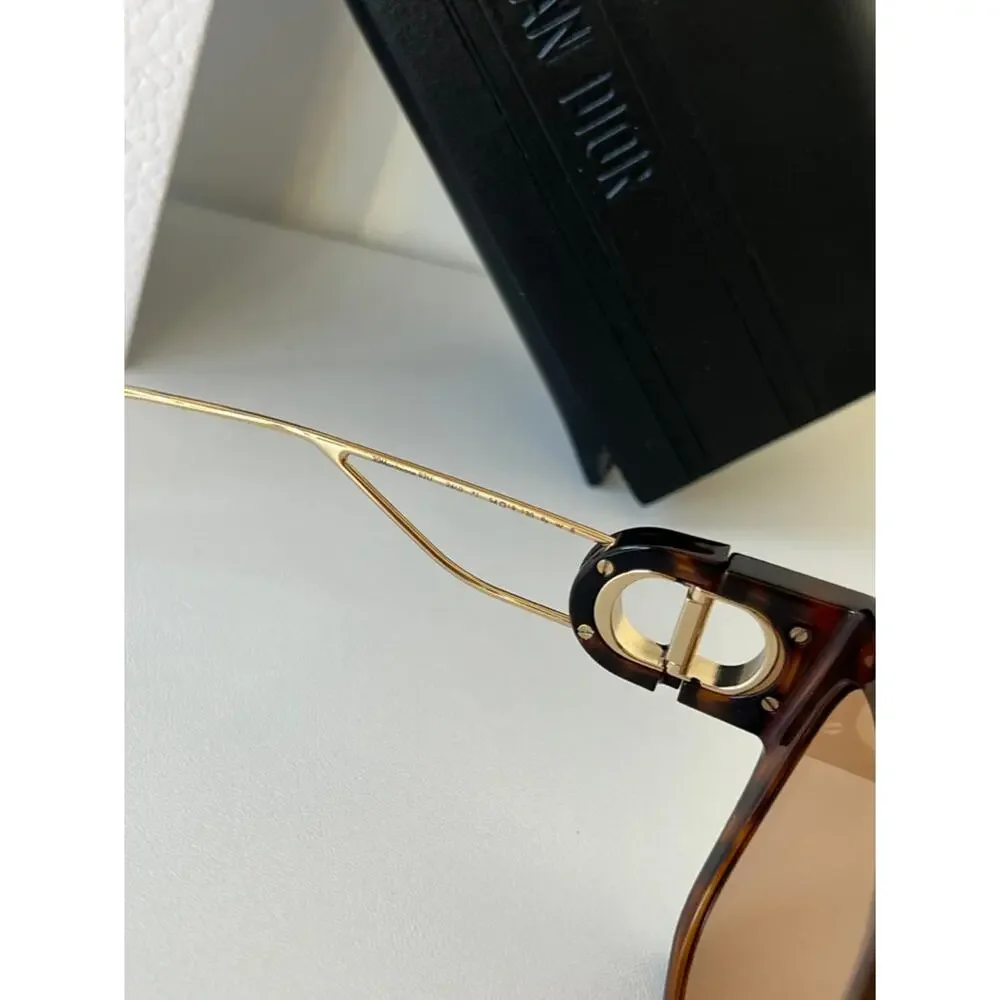 NEW Dior 30Montaigne B2U Brown Gold Cat Eye Sunglasses - Picture 9 of 9